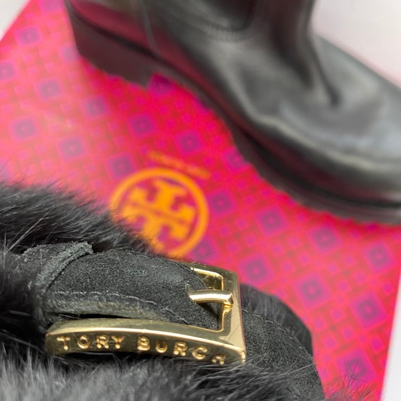 ❣️HP❣️Tory Burch fur cuff black moto boot - Picture 7 of 9